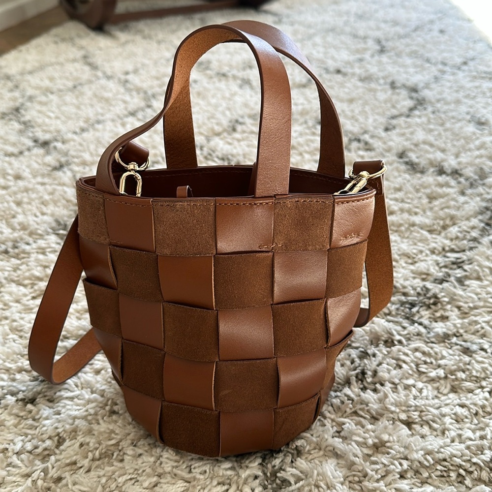 J. Crew Brown Woven Leather Bag